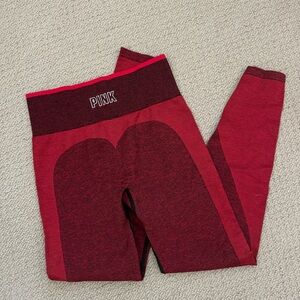 NWOT Victoria’s Secret PINK Red & Black Seamless Leggings size Small
